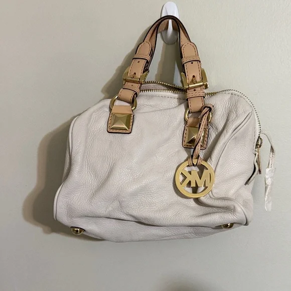 Michael Kors Cream Satchel with Gold Accents - Picture 8 of 9